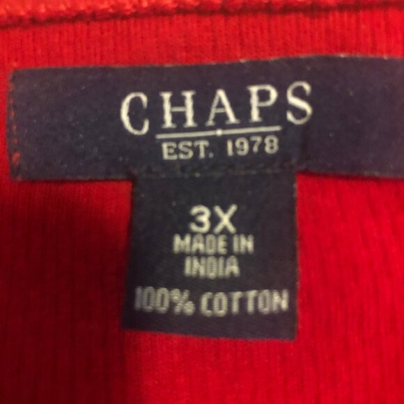 ✨ CHAPS Red Sequin Cotton Knit Top — 3X — Holiday Luxe & Comfort ✨ - Picture 9 of 13